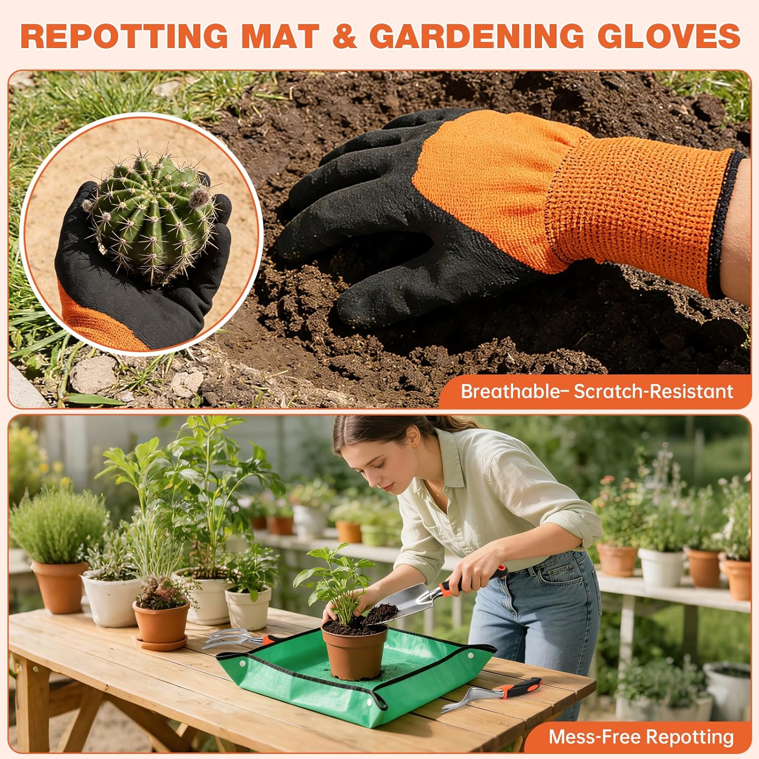 9-Piece Heavy Duty Gardening Tools Set – Stainless Steel Rust-Resistant, Non-Slip Silicone Ergonomic Handles, Ideal Gardening Gift for Women & Men