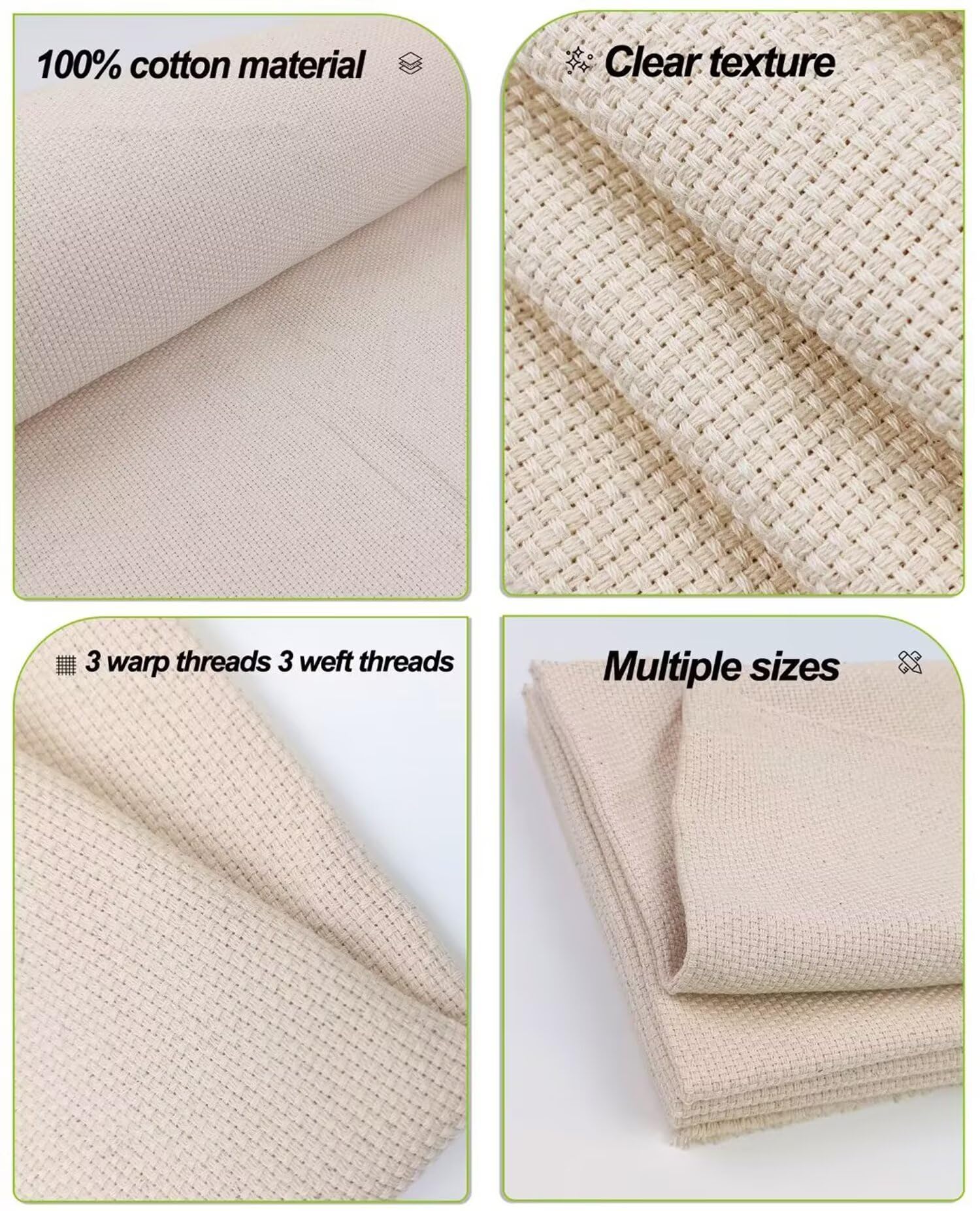 Generisch 100% Baumwolle Mönchstuch für Punch Needle, Tufting Gun, Teppich Tufting Tuch, Poke Embroidery Needlework Stoff, Beige, 59x79 Zoll