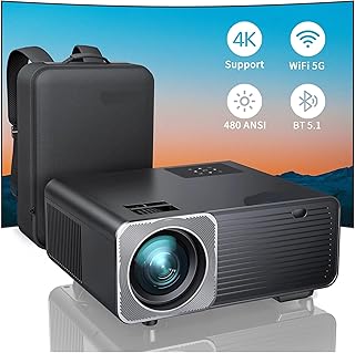 Compatible for TR22 Outdoor Projector 4K Supported Native 1080P Full HD 480 ANSI 5G WiFi Bluetooth Projector 4D/4P Keystone Correction