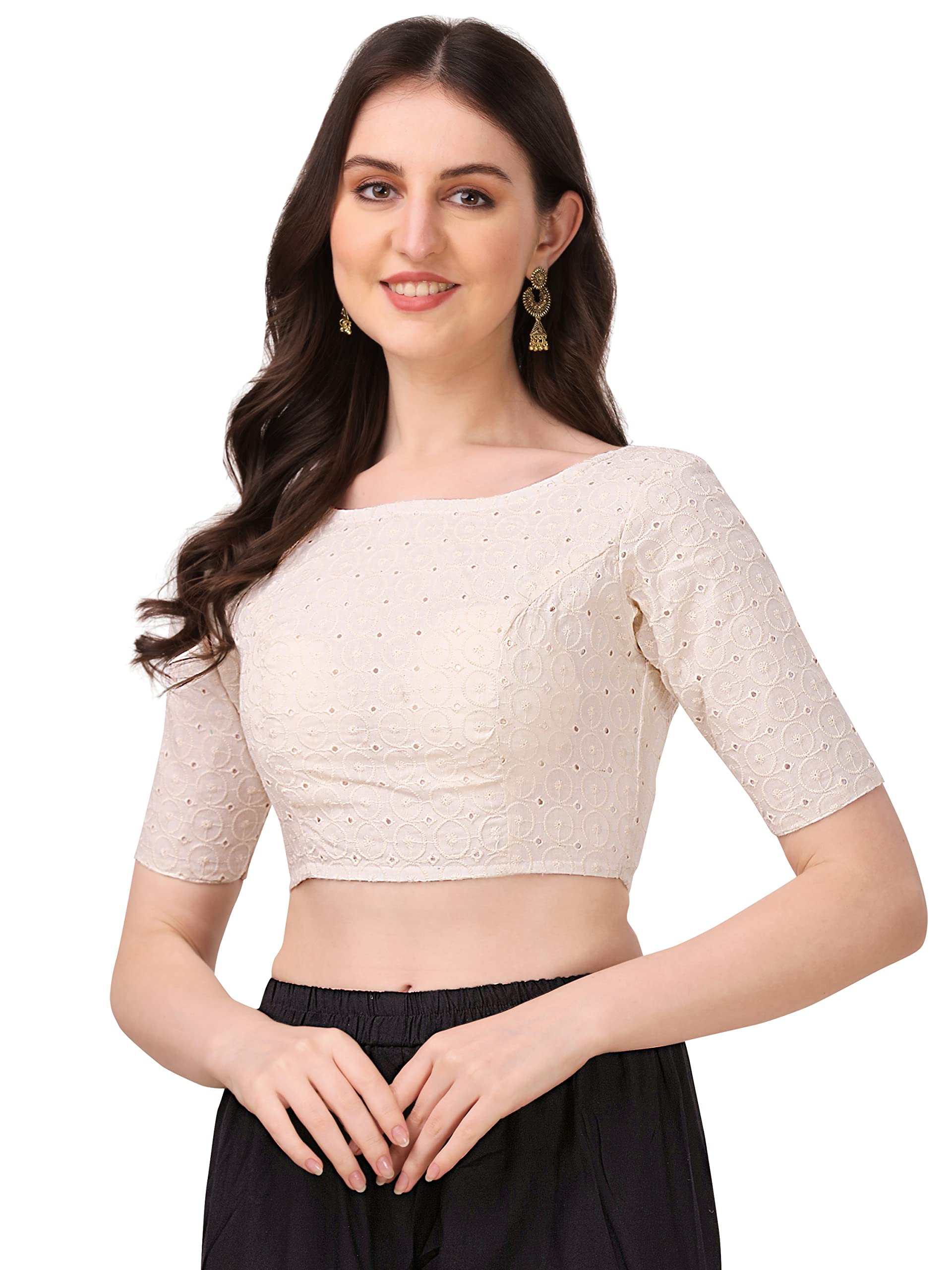 OOMPH! Stretchable Readymade Blouse for Women, Regular Lycra
