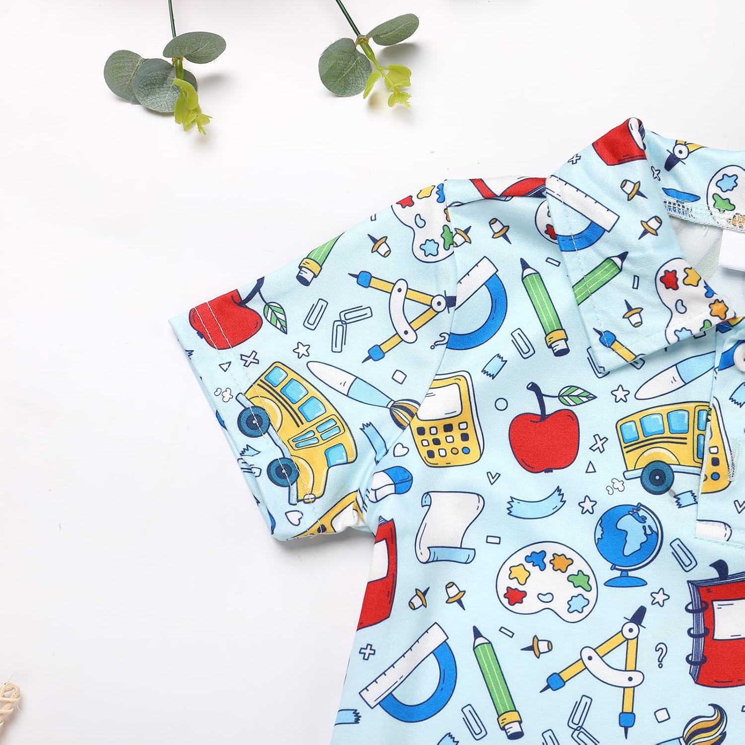 FYMNSI Boys Back to School Shirt School Supplies Short Sleeves Tees Tops Toddler Kids Summer Casual Henley Shirts Clothes