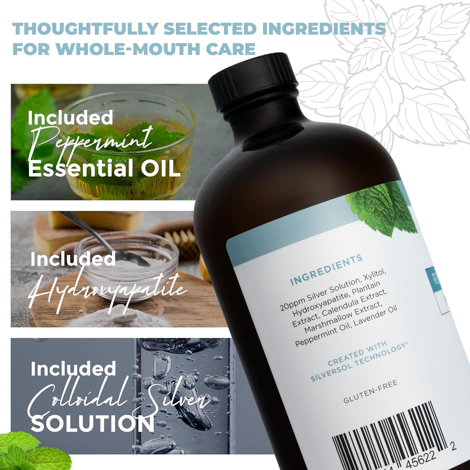 Remineralizing Oral Care Bundle – Mint Toothpaste + Alcohol-Free Mint Mouthwash | Hydroxyapatite & Colloidal Silver | Fluoride-Free, Dentist-Developed | Supports Enamel, Gum Health & Oral Microbiome - Image 5