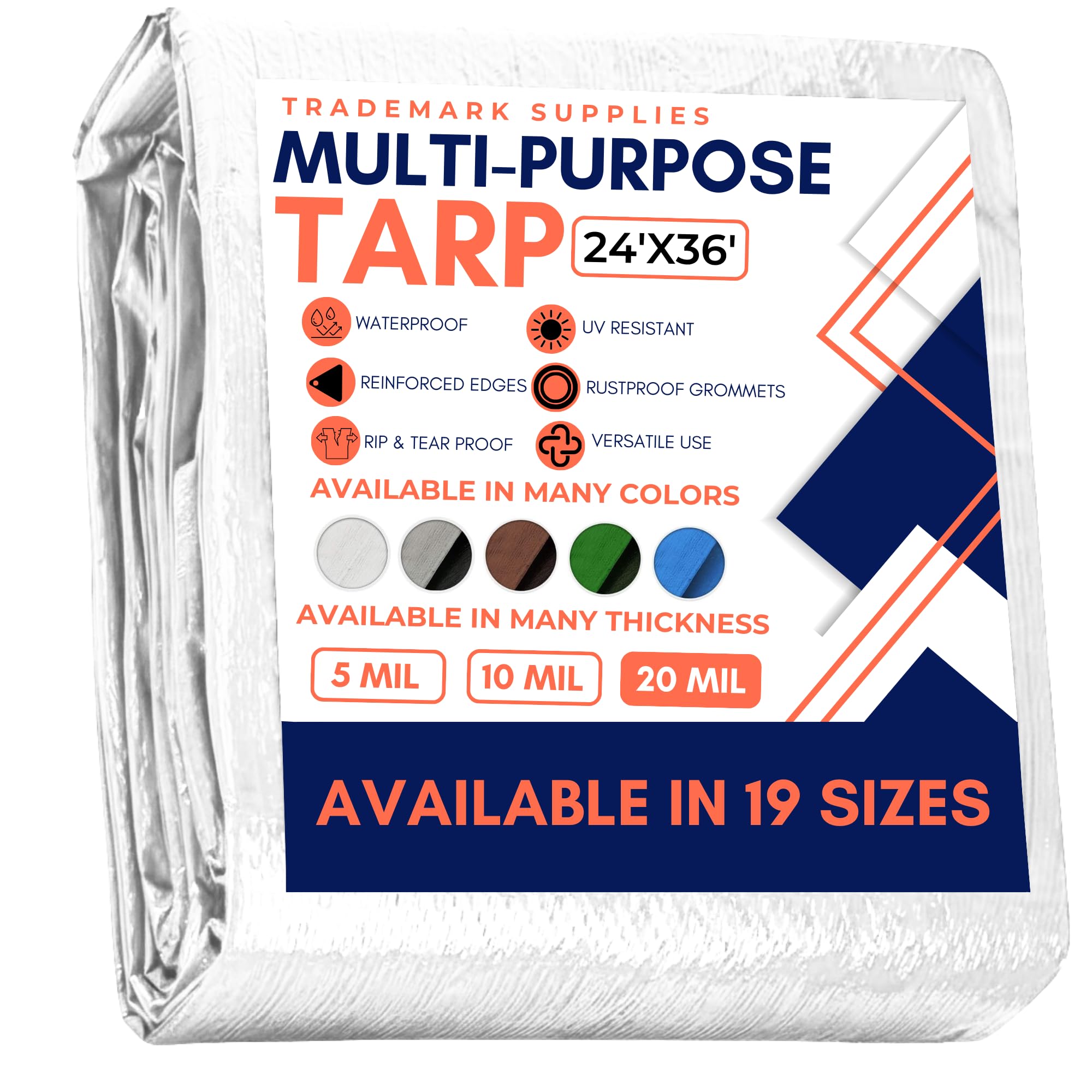 Tarp Cover Brown/Black Heavy Duty 8'X10' Thick Material, Waterproof, Great for Tarpaulin Canopy Tent, Boat, RV Or Pool Cover (8X10 Heavy Duty Poly Tarp Brown/Black) — view 7