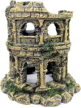 M2cbridge Antique Roman Column Ruins European Castle Aquarium Decorations Fish Tank Hideout Rocks Roman Column Round