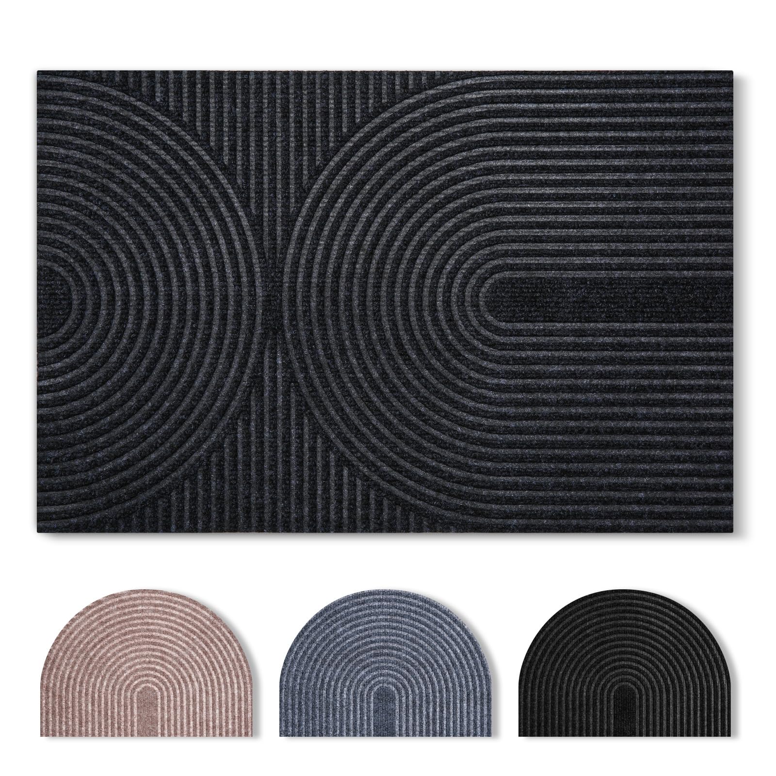 Tuocal Fußmatte 40x60cm, rutschfeste Maschinenwaschbare Schmutzfangmatte, Teppich Wohnzimmer Innen und Außen Türmatte, Wasserdicht Fussmatte für Eingang, Flur, Haustür
