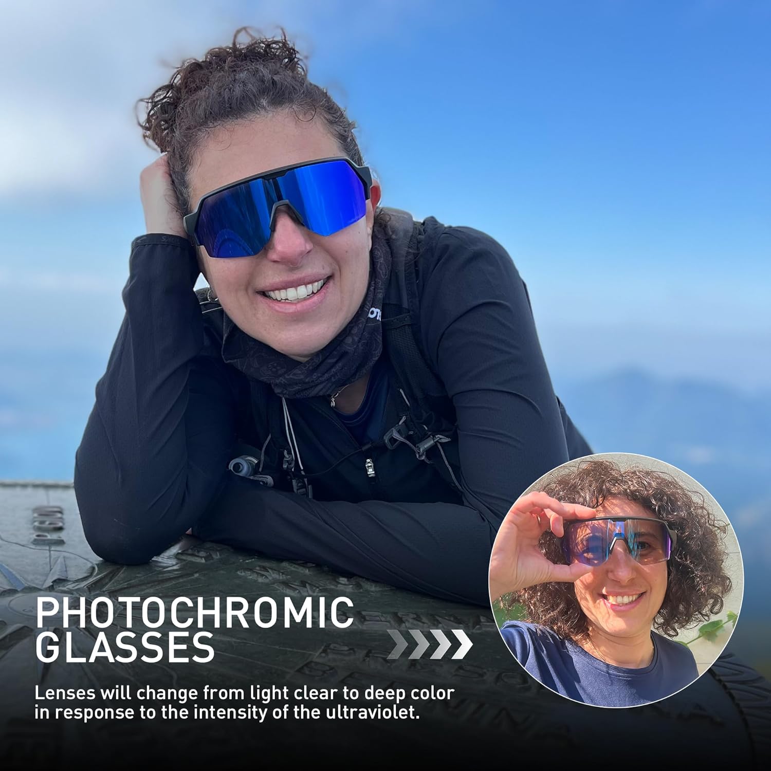 KAPVOE Photochromic Cycling Glasses for Men Women with UV400 Protection Sports Sunglasses for Biking Running MTB K360 - Image 2