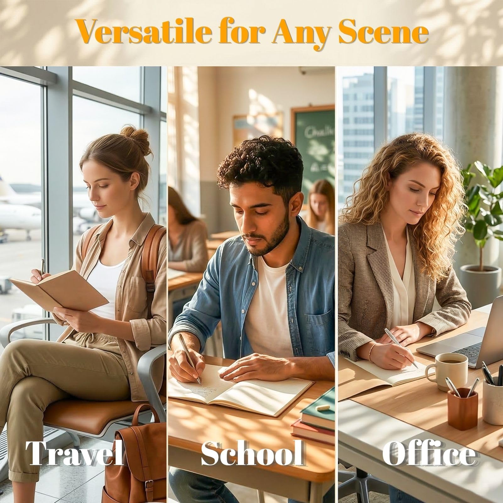 VEESUN Lot de 10 Cahiers Kraft A5 Ligné, Carnet de Notes, Bloc-notes