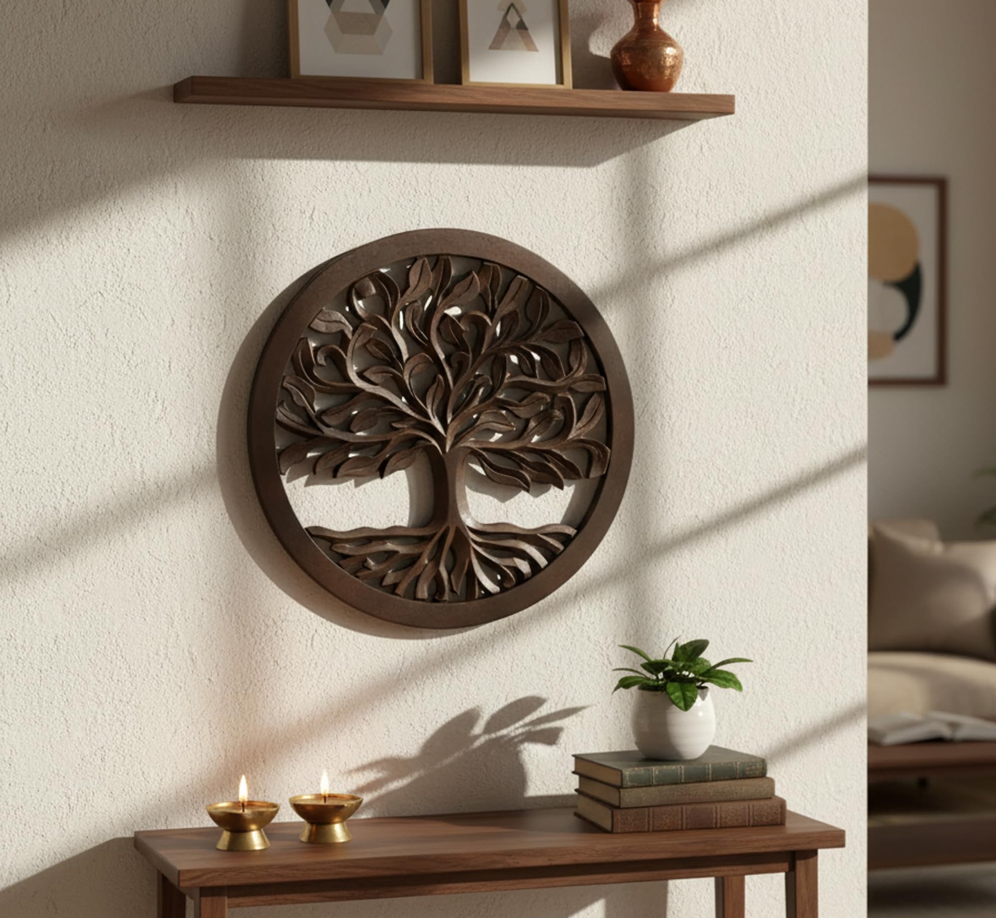 Tree of Life Wall Hanging - Wooden Sculpture -3