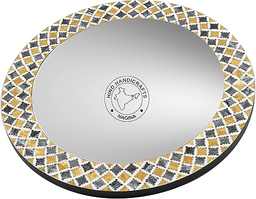 Miniatura 6 de Hind Handicrafts Espejo de pared redondo envuelto de cuerda, acentuado marítimo, espejo de acento rústico para baño, entrada, comedor y sala de