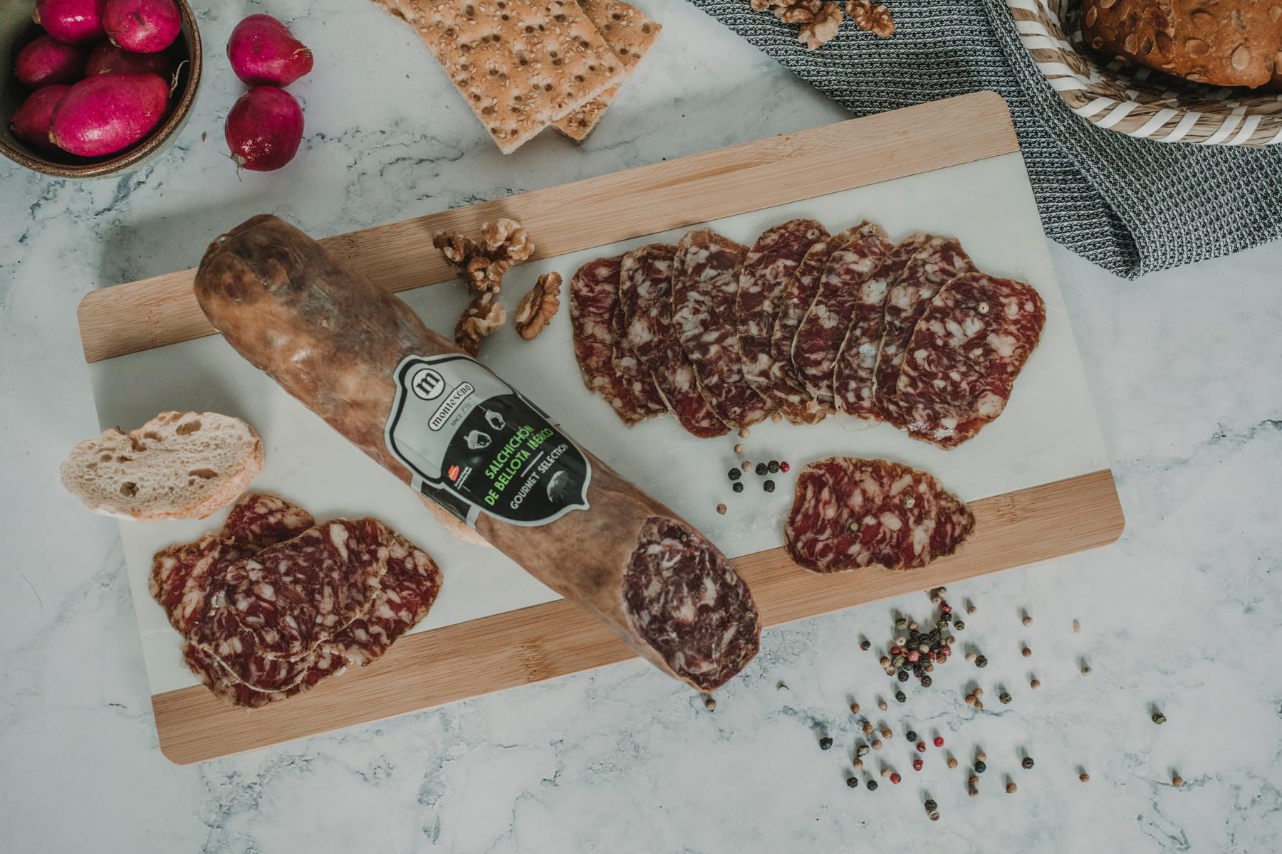 Ibéricos Montesano | Pack Embutidos | Chorizo de Bellota 100% Ibérico + Salchichón de Bellota 100% Ibérico + Lomo de Bellota Ibérico 50% Raza Ibérica | Alimentación Natural | Surtido Ibérico Gourmet