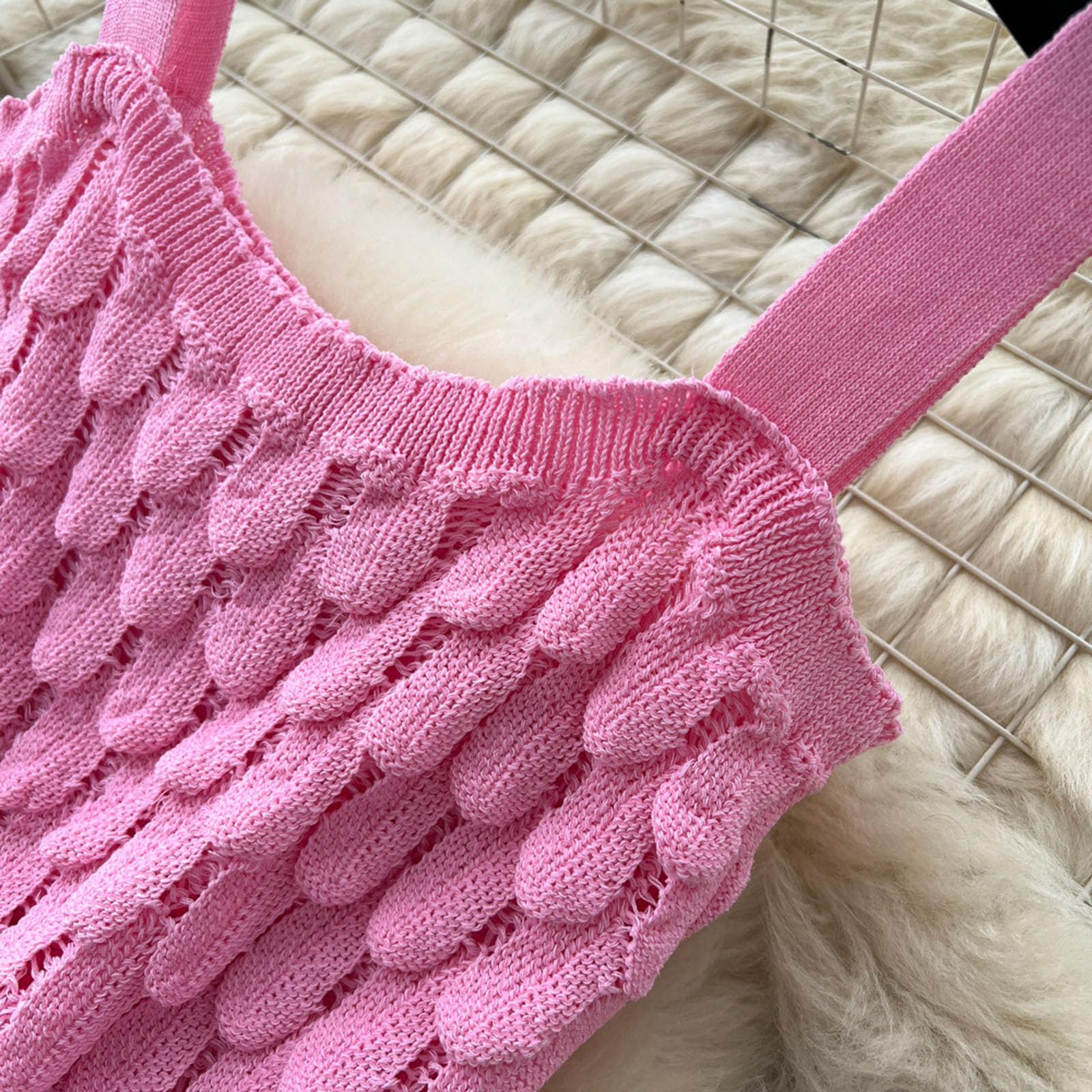 Damskie Dwuczęściowe Komplety Letnie Bezrękawnik Krótki Top Top Niskie Talio Spódnica Maxi Retro Dzianinowe Codzienne Stroje