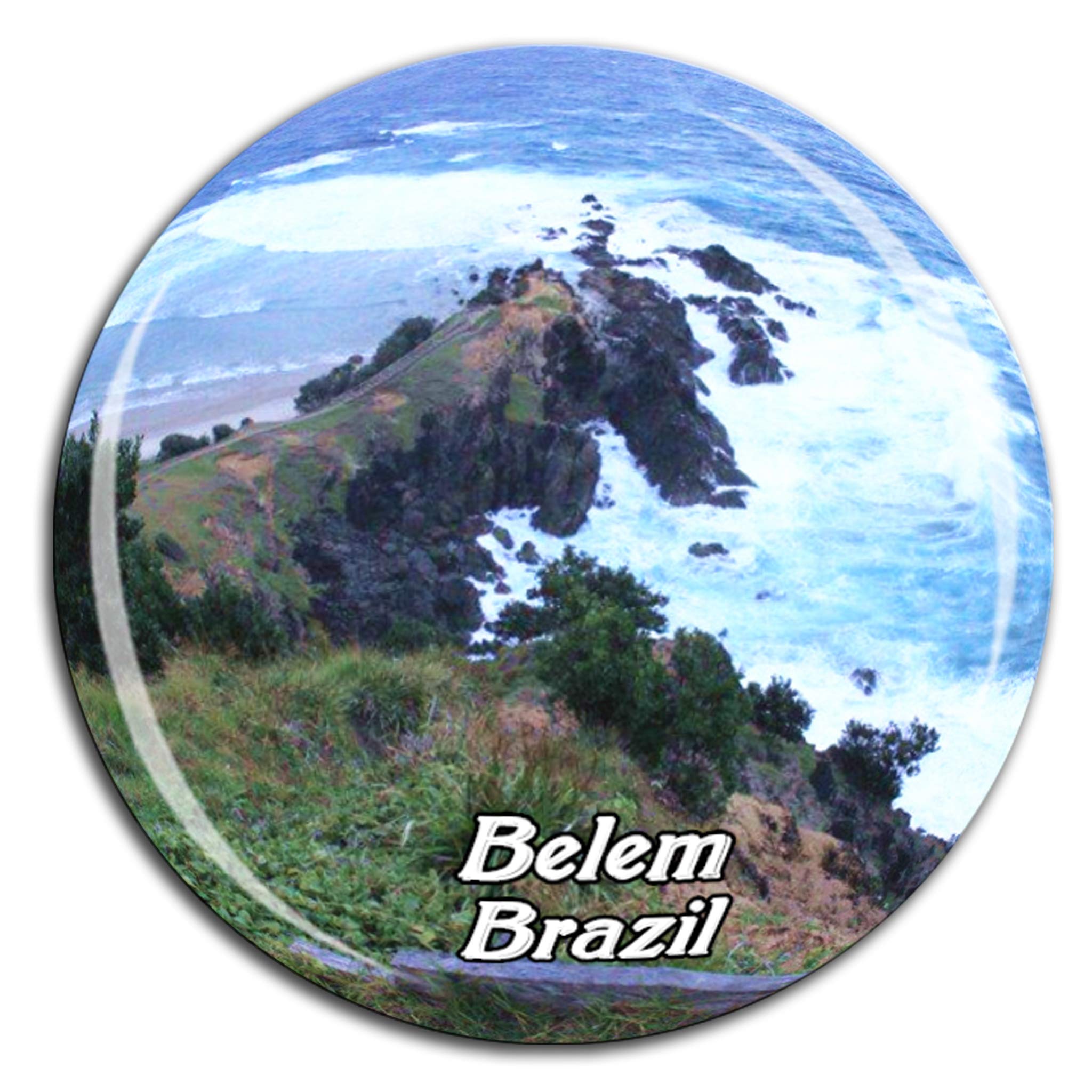 Weekino Beach Belem Brazil Fridge Magnet 3D Crystal Glass Tourist City Travel Souvenir Collection Gift Strong Refrigerator Sticker