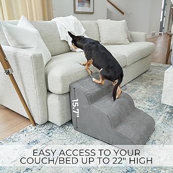 ZICOTO Memory Foam Dog Stairs - Soft, Sturdy Steps for Small