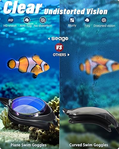 Miniatura 4 de Seago 2 Pack Swimming Goggles Anti-fog Anti-UV Mirrored Swim Goggles Adult Women Men
