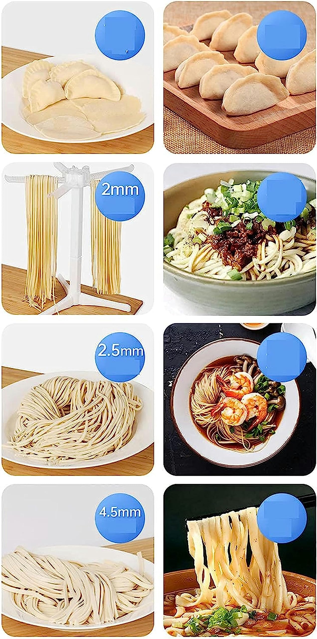 Máquina para Hacer Pasta Máquina para Hacer Pasta eléctrica, máquina para Hacer Fideos, máquina para prensar Rodillos de Espagueti Máquina para Hacer Pasta de Acero Inoxidable Máquina para Hacer FID