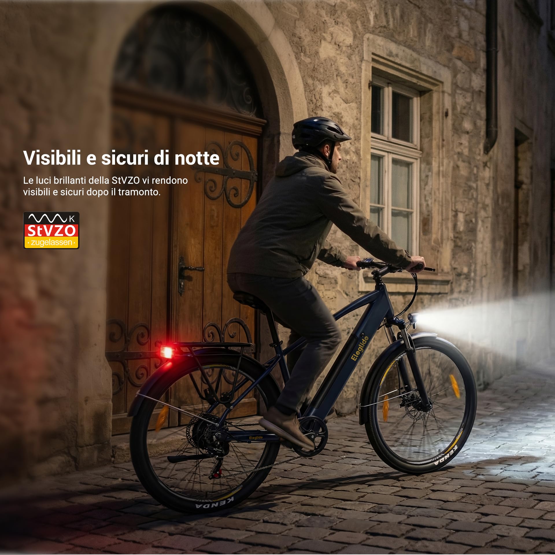 Eleglide Bicicletta elettrica, bicicletta elettrica T1, 27,5", da trekking, con batteria da 13 Ah, gamma lunga, 100 KM, motore da 250 W, Shimano a 7 ozze, per uomo e donna, freni a doppio disco
