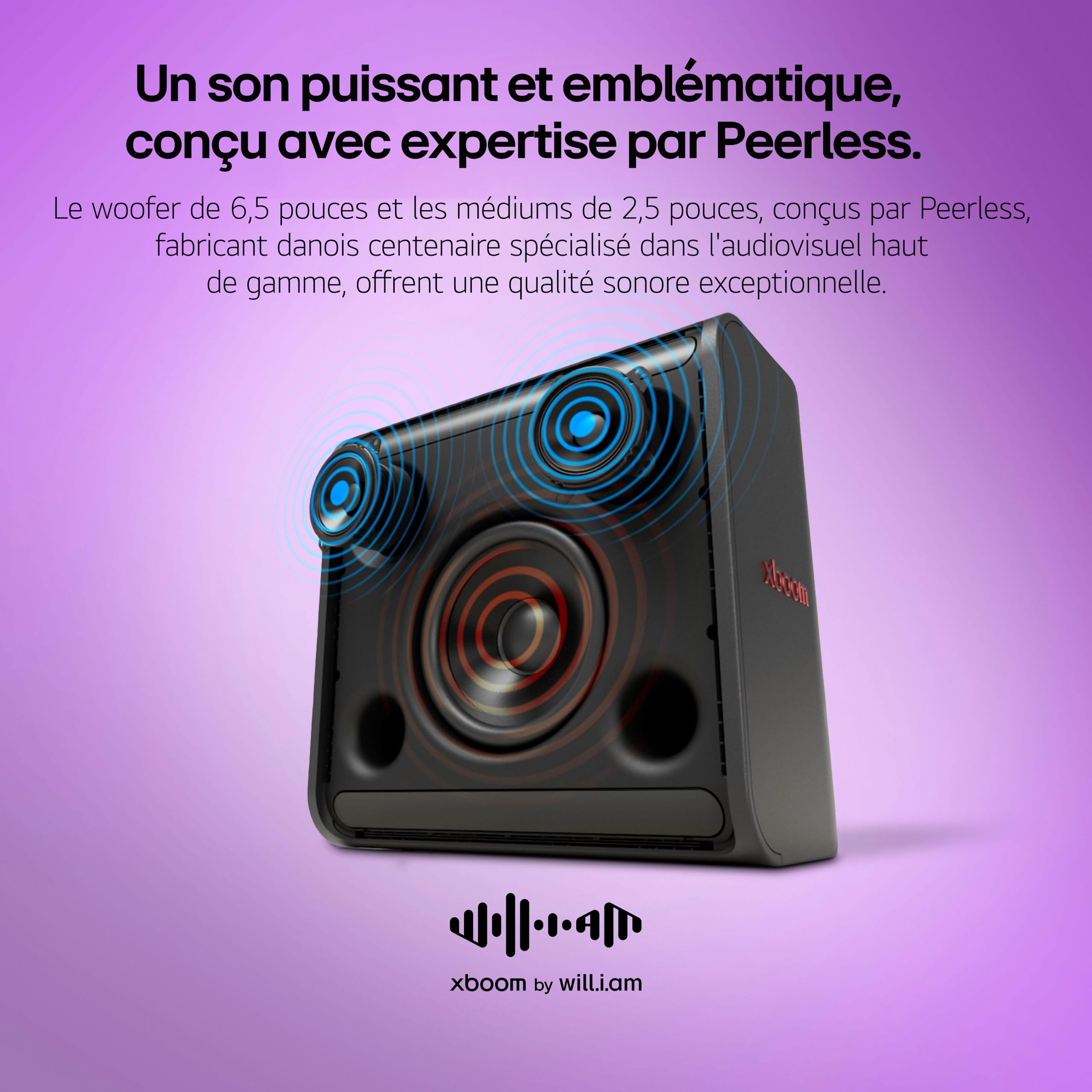 LG xboom Stage301, Portable Party Speaker, Bluetooth et Assistants vocaux, Design rétro,Indicateur LED (pour Guitare/Micro)