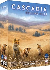 AEG & FlatOut Games | Cascadia: Rolling Hills Roll & Write Puzzly Dice Game | Explore The Pacific Northwest, Build Ecosystems | Ages 10+ | 1-4 Players