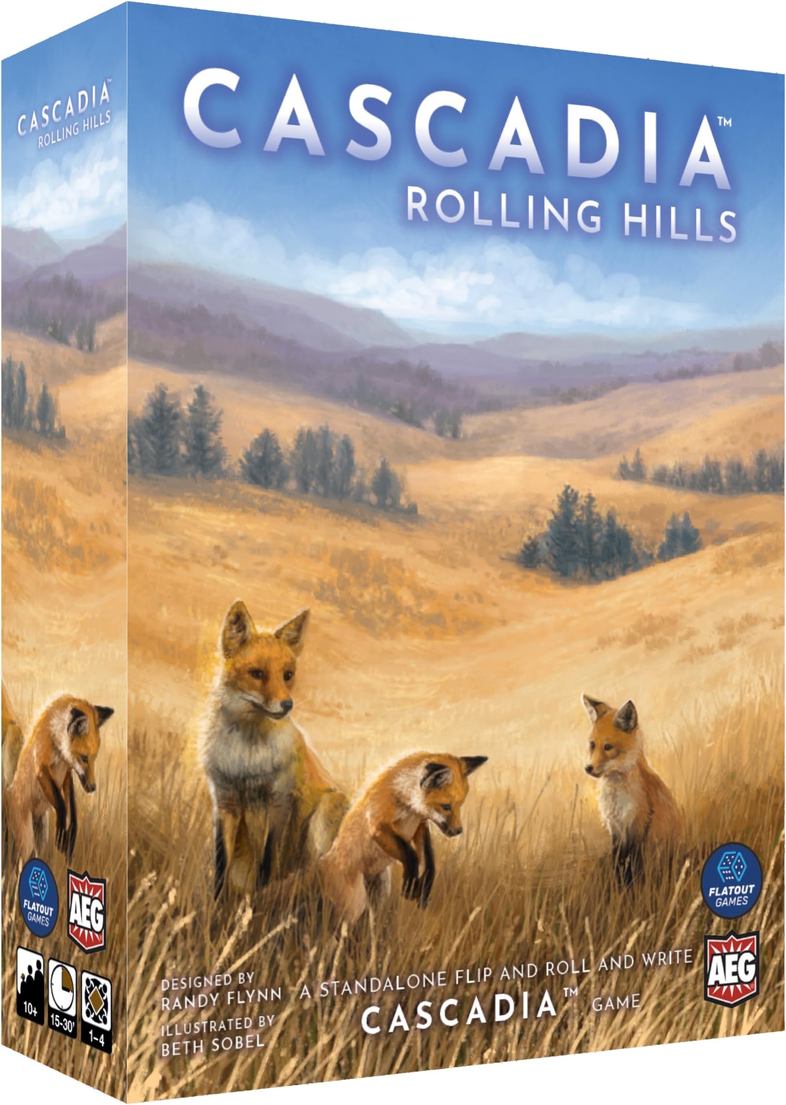 AEG & Flatout Games | Cascadia: Rolling Hills Roll & Write Puzzly Dice Game | Explore The Pacific Northwest, Build Ecosystems | Ages 10+ | 1-4 Players