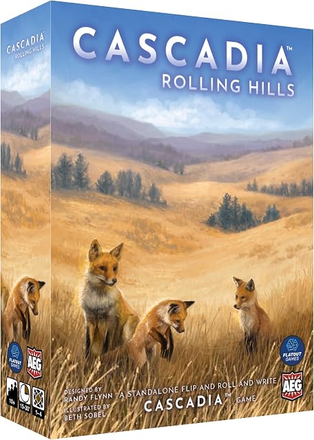 AEG & FlatOut Games | Cascadia Roll & Write Rolling Hills Dice Game | Explore the Pacific Northwest, Build Ecosystems | Ages 10+ | 1-4 Players
