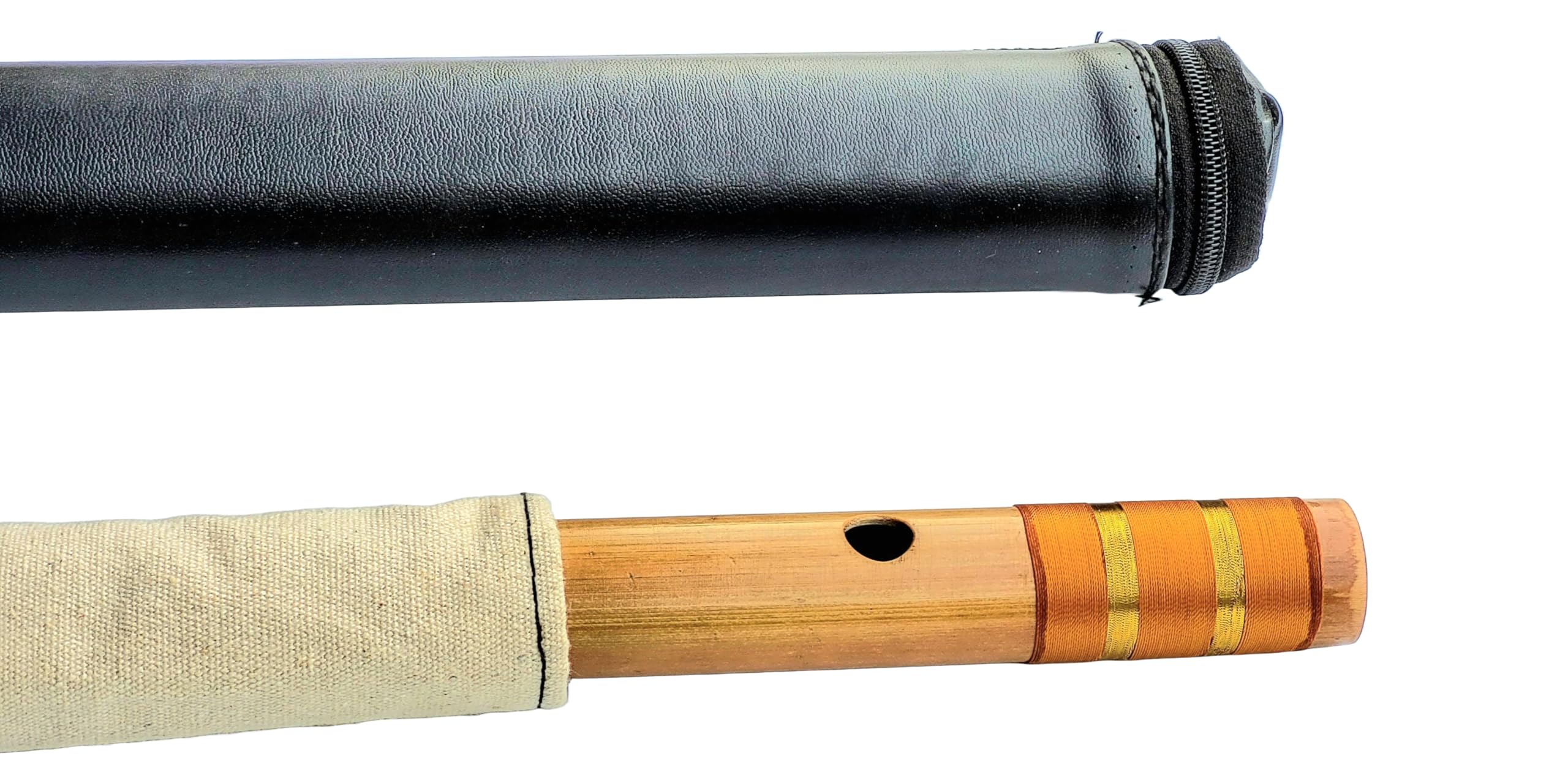 Satyabrata Flute/A Sharp Bass Right Handed Bamboo flute 23 Inches (ORANG)-image-16