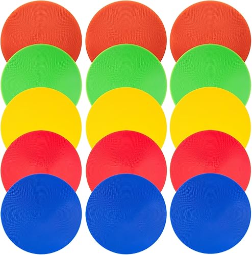 Marcadores de puntos de goma antideslizantes de 9 pulgadas, conos de campo plano, puntos de poliéster para fútbol, baloncesto, deportes, velocidad y