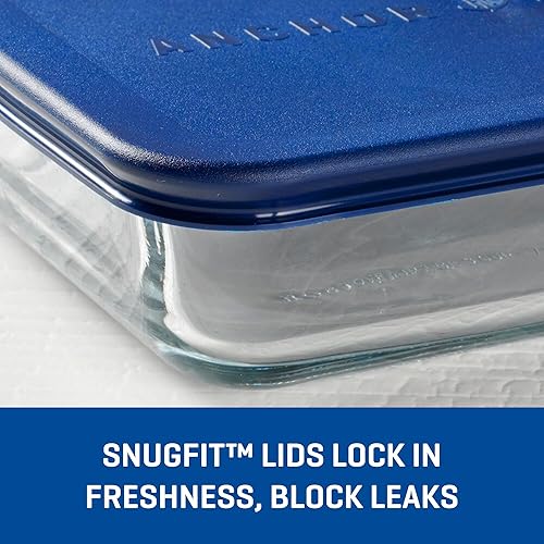 Miniatura 4 de Anchor Hocking Contenedores de almacenamiento de vidrio para 11 tazas con tapas, juego de 2 recipientes de vidrio para almacenamiento de alimentos