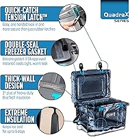 Vista 3 de Cubix Outdoors - QuadraX - Enfriador rotomoldeado de 20 cuartos de galón - Retención de hielo de 5 días, hielera dura portátil con portavasos