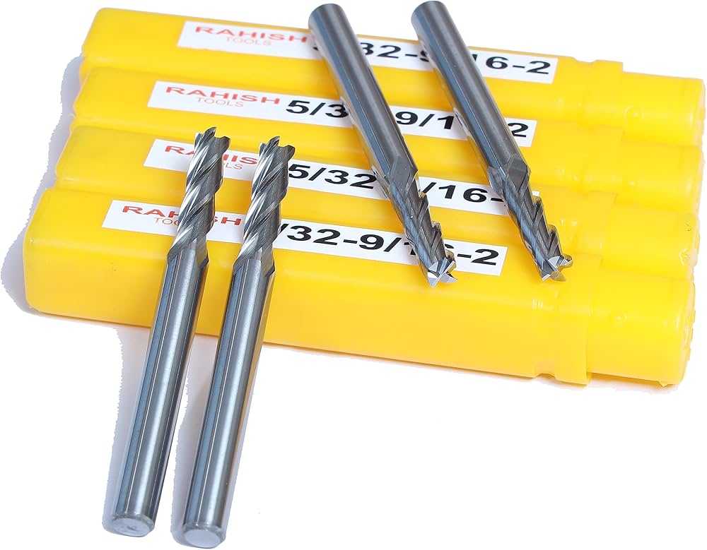 Carbide Square End Mill - 4 Flute - 1/4" 4T (5 Piece, 1/4") - For