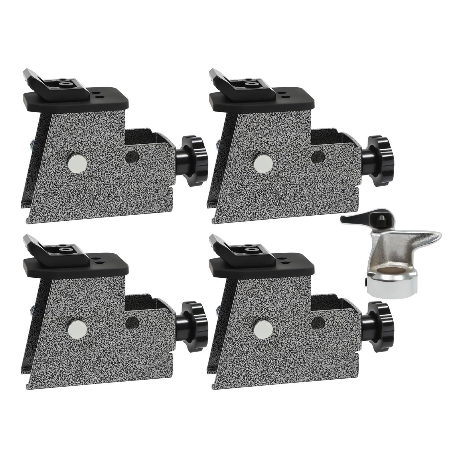 AGULIUM 4Pcs Tire Changer Adapter with a Bird Head Tool, Tire Changer Clamps for 1.73'' Standard Jaw Claw, Motorcycle ATV Car Adapter for Tire Changers, Steel Tire Machine Adapter