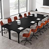 Vista 8 de Mesa de conferencias de 6.56 pies, mesa de seminario rectangular grande súper resistente para 8 personas, mesas largas de negocios, 1 unidad