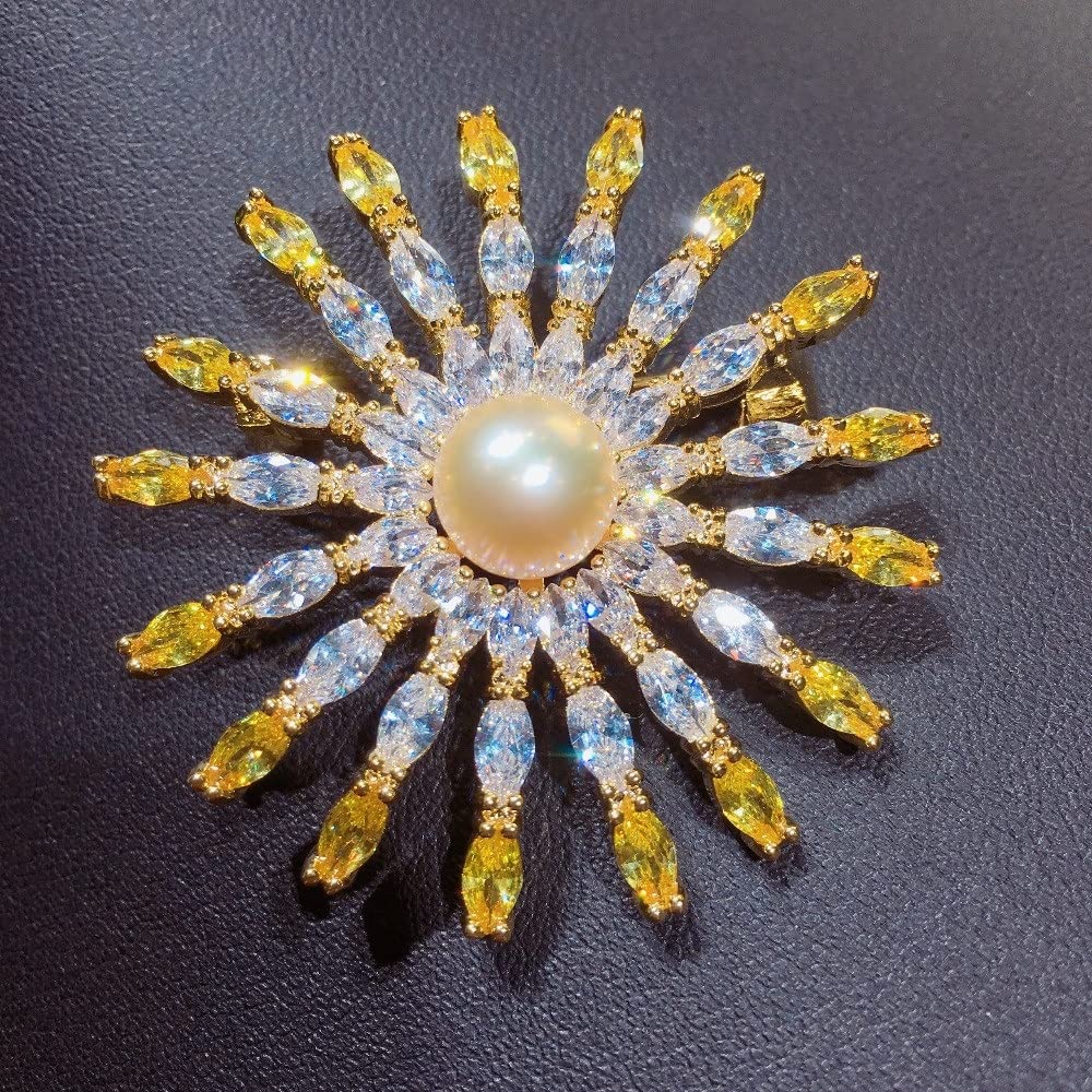 Spilla Rotonda ROFARSO Con Strass E Perle Finta – Gioiello Moda Donna - 4