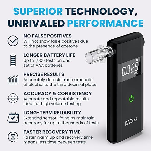 Miniatura 4 de BACtrack Alcoholímetro Scout (paquete de 2)  Precisión de grado profesional  Probador portátil de alcohol en el aliento para uso personal y