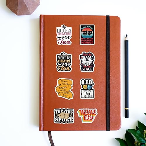 Miniatura 6 de 63 calcomanías de teatro, diseño de graffiti estética, vinilo impermeable para niños, niñas, adolescentes, adultos, para botellas de agua, laptop,