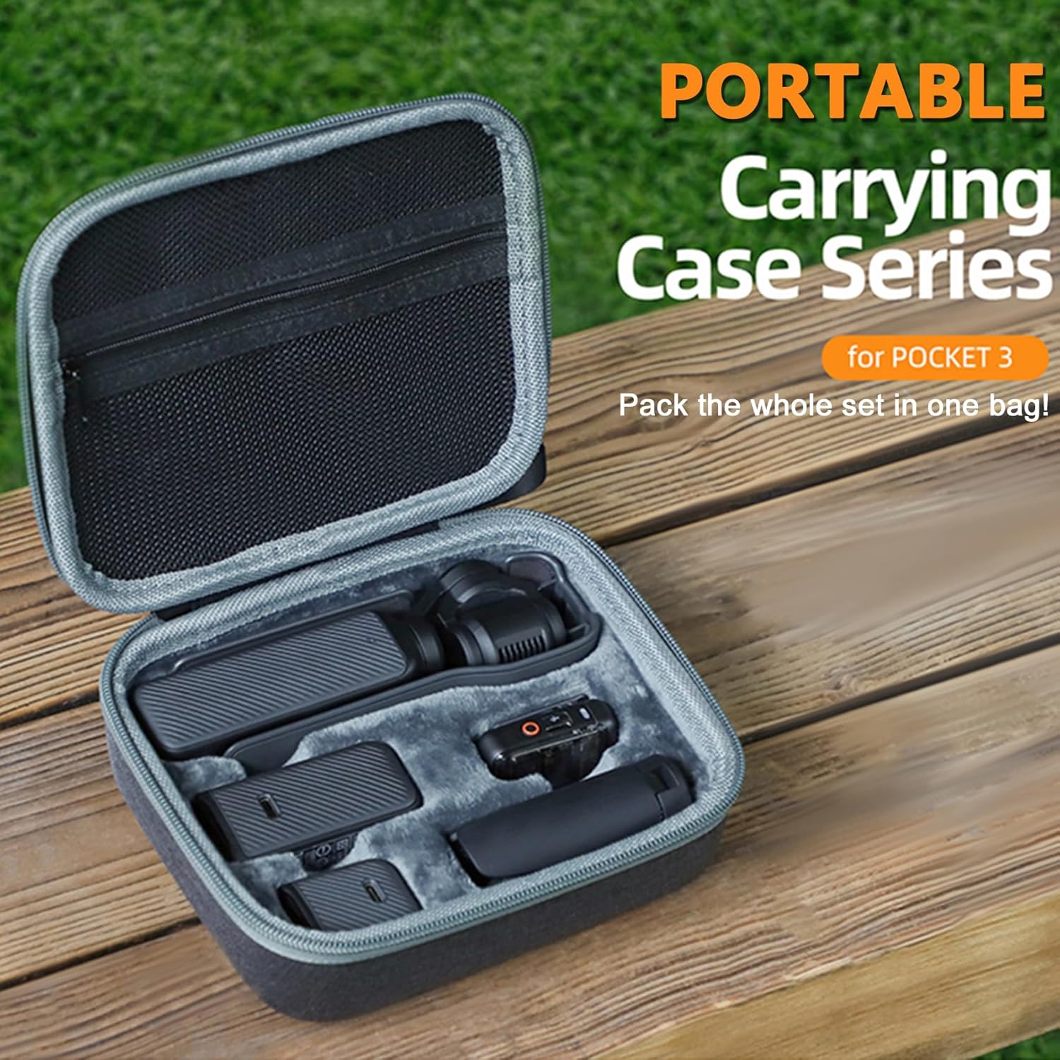 for Osmo Pocket 3 Portable Case, Protective Case 7.2x6.0x2.5in Hard Shell Travel Storage Carrying Bag for Vlogging Video Camera Accessories