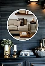 Ali.G.I 30" Round Vanity Mirror with Bright White Frame — Elegant White Framed Mirror for Bathroom, Bedroom, Living Room, Office, Entryways, Hotel, Restaurant (Wht, 30 Inch)