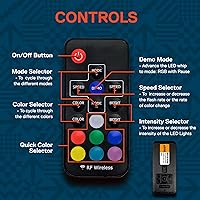 Vista 6 de True Mods - 2 piezas de látigo LED RGB de 5 pies para UTV ATV [control remoto inalámbrico RF] bandera de Estados Unidos, impermeable, látigo LED