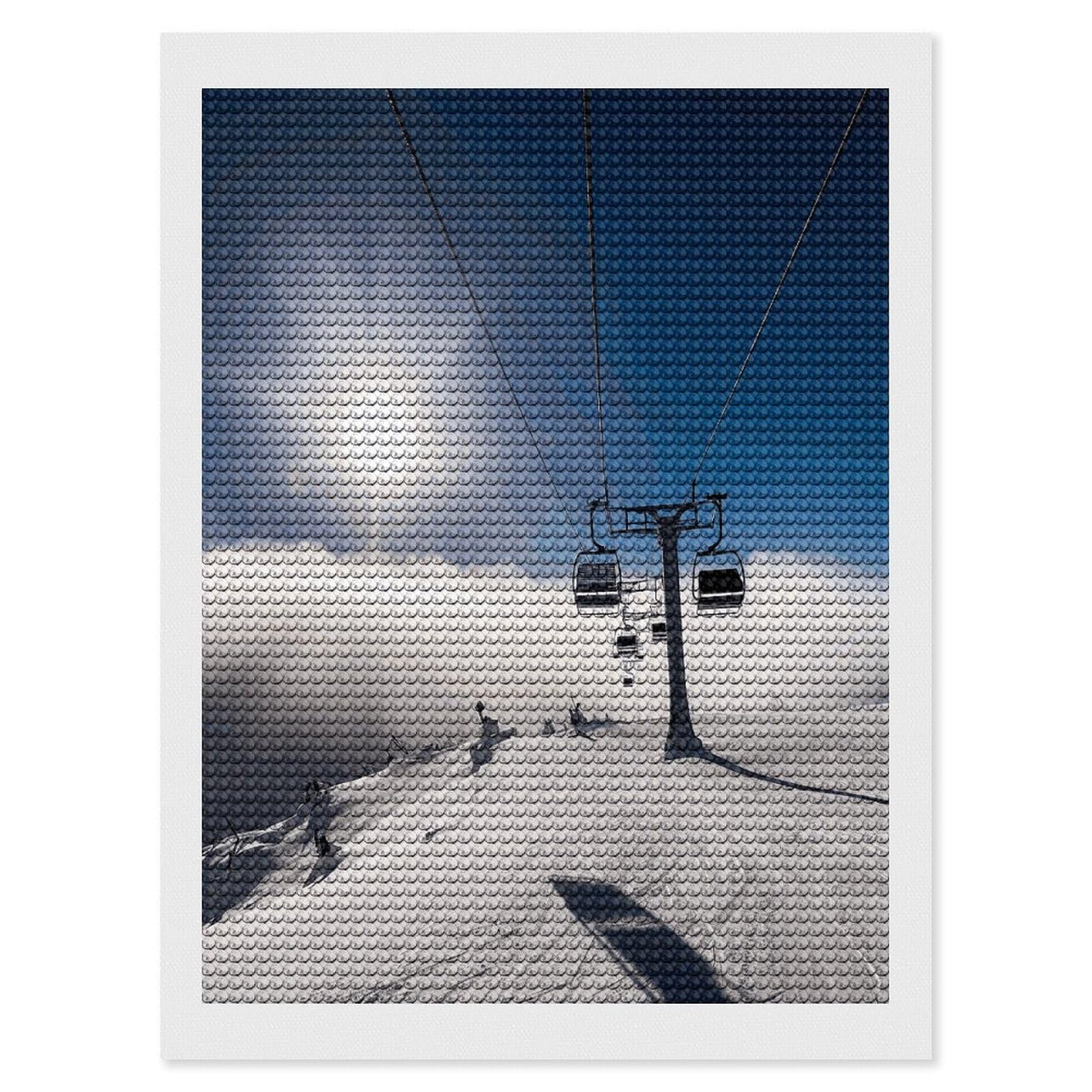 FekiLoot Ski Lift at Sunshine Paint by Numbers Kit for Adults Beginner DIY Diamond Dots Paintings Round Full Drill Diamond Art Kits Picture Diamond Art Painting Kits for Home Decor 12"x16"