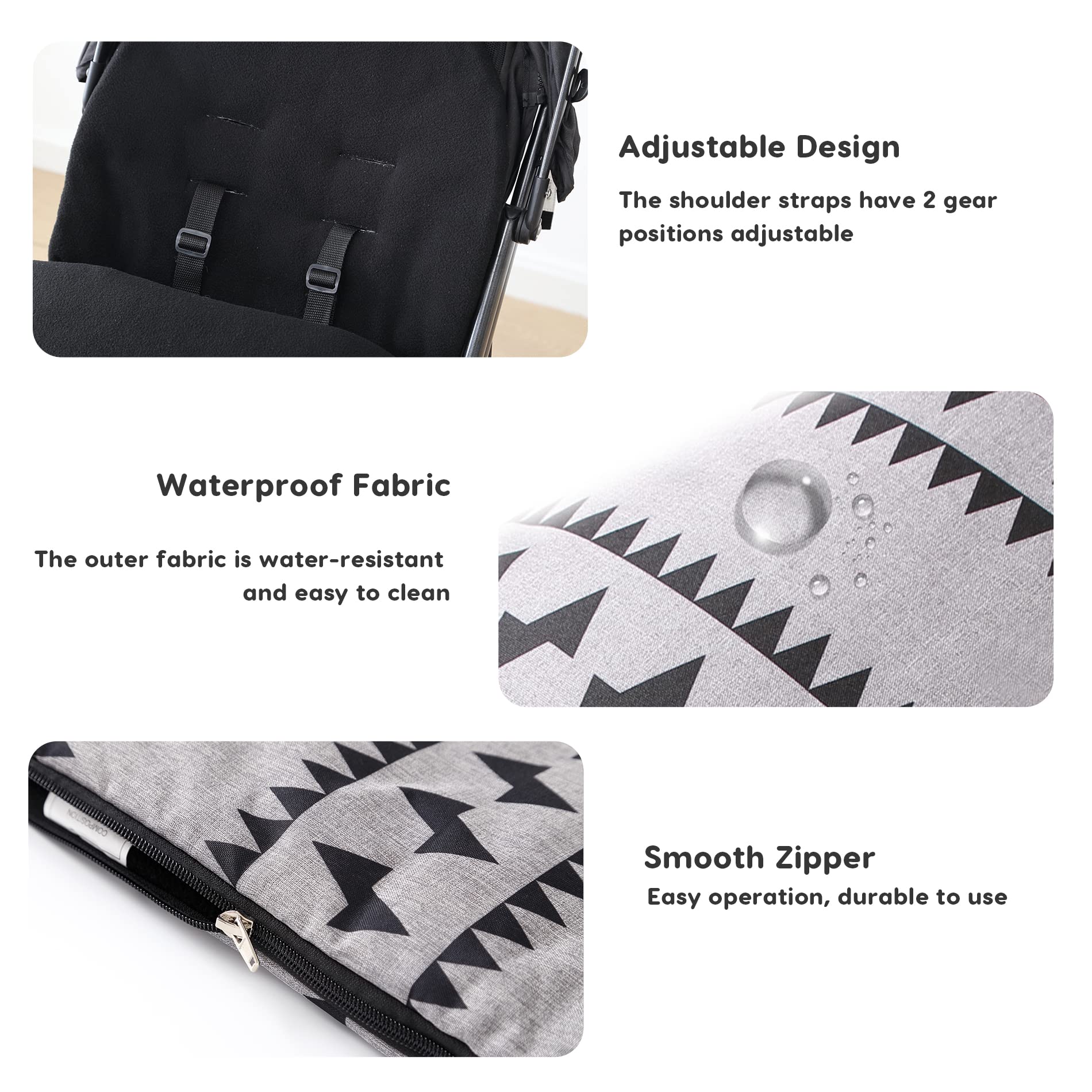SONARIN Universal Saco Silla Paseo,Saco Carrito Bebe Invierno Impermeable Cálido Sacos de Abrigo para Carritos con Forro Polar Saco de Dormir para Cochecito Asiento de Coche(Dinosaurio)