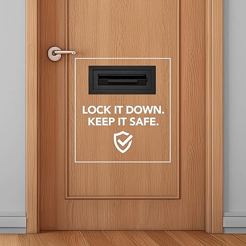 Miniatura 2 de Caja fuerte de depósito a través de la puerta, 12 x 6 x 15 pulgadas, buzón de acero resistente con cerradura para recibir correo, cheques, cartas,