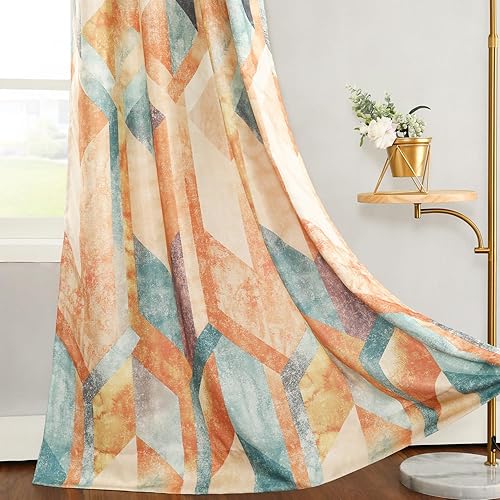 Leeva Cortina de 50% oscurecimiento de habitación, cortina naranja extra ancha para sala de estar, 84 pulgadas de ancho, 1 pieza, cortina de ventana