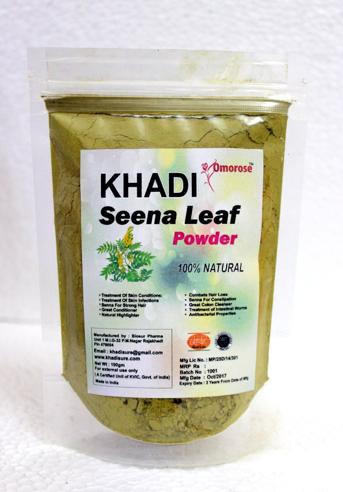 KHADI Omorose Senna leaf Powder, 100 gm