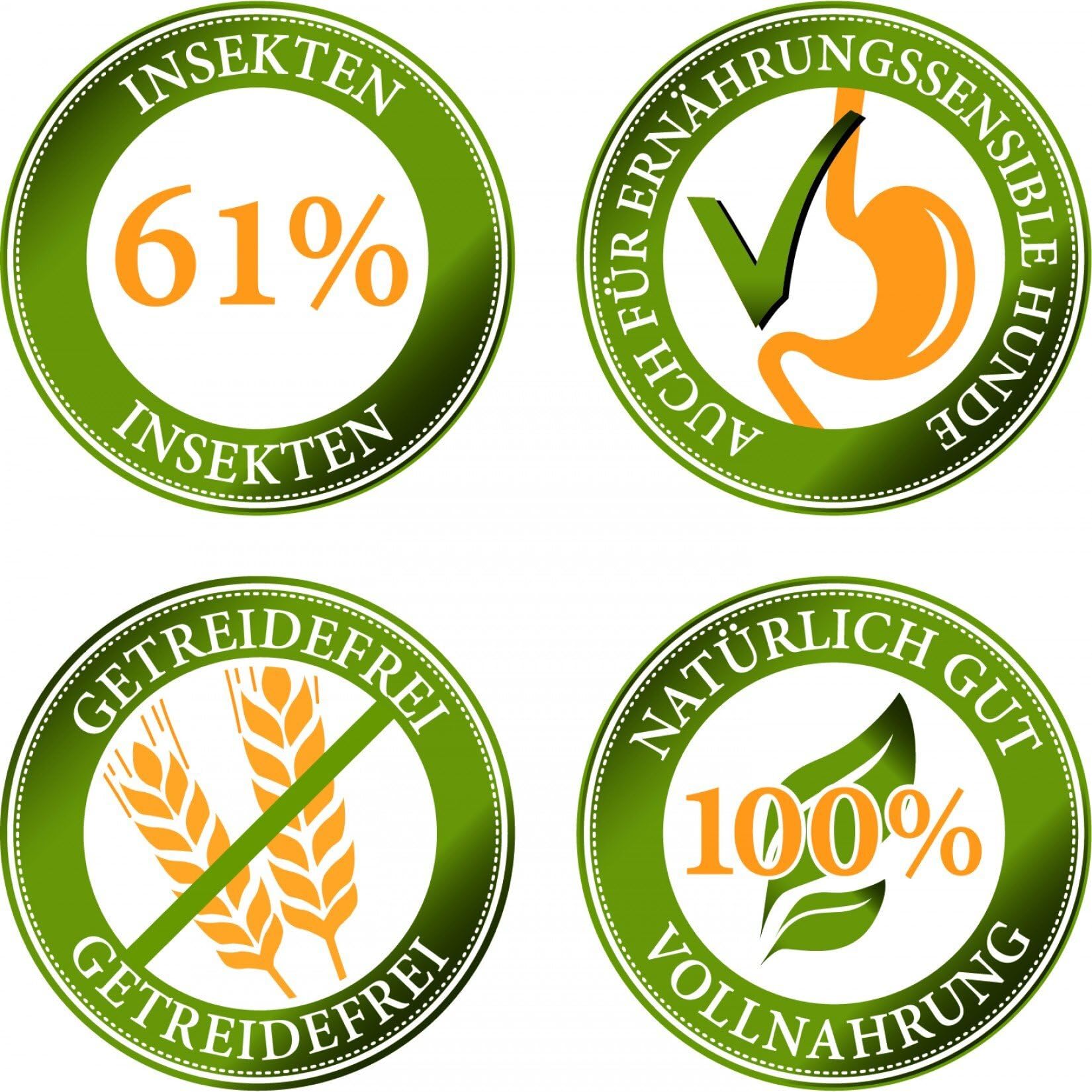 Bellfor Landgut-Menü Hochwertiges Getreidefreies Hypoallergenes Nass-Hundefutter mit Insekten, 6 x 800 g - Diätfutter mit hoher Verdaulichkeit ohne tierische Nebenerzeugnisse