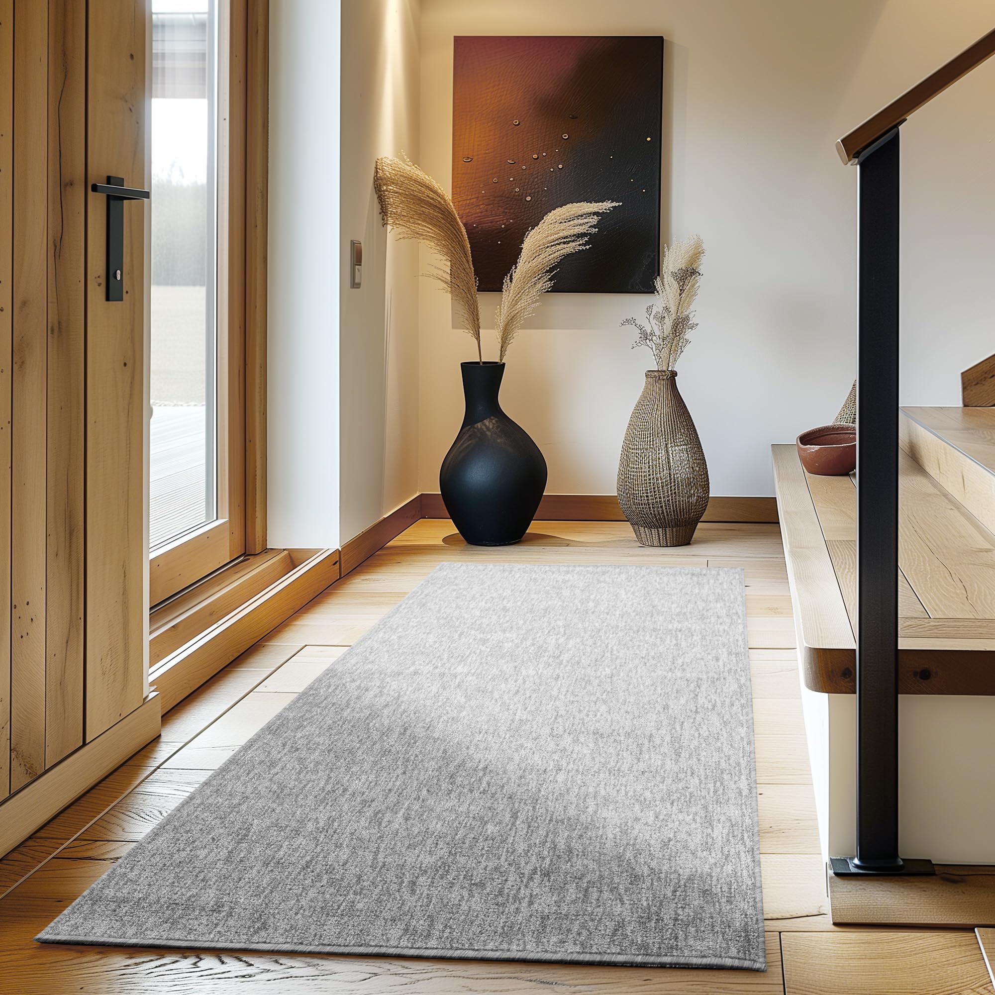 Teppich Kurzflor Flachgewebe Schlingenteppich meliert Pflegeleicht für Wohnzimmer Schlafzimmer