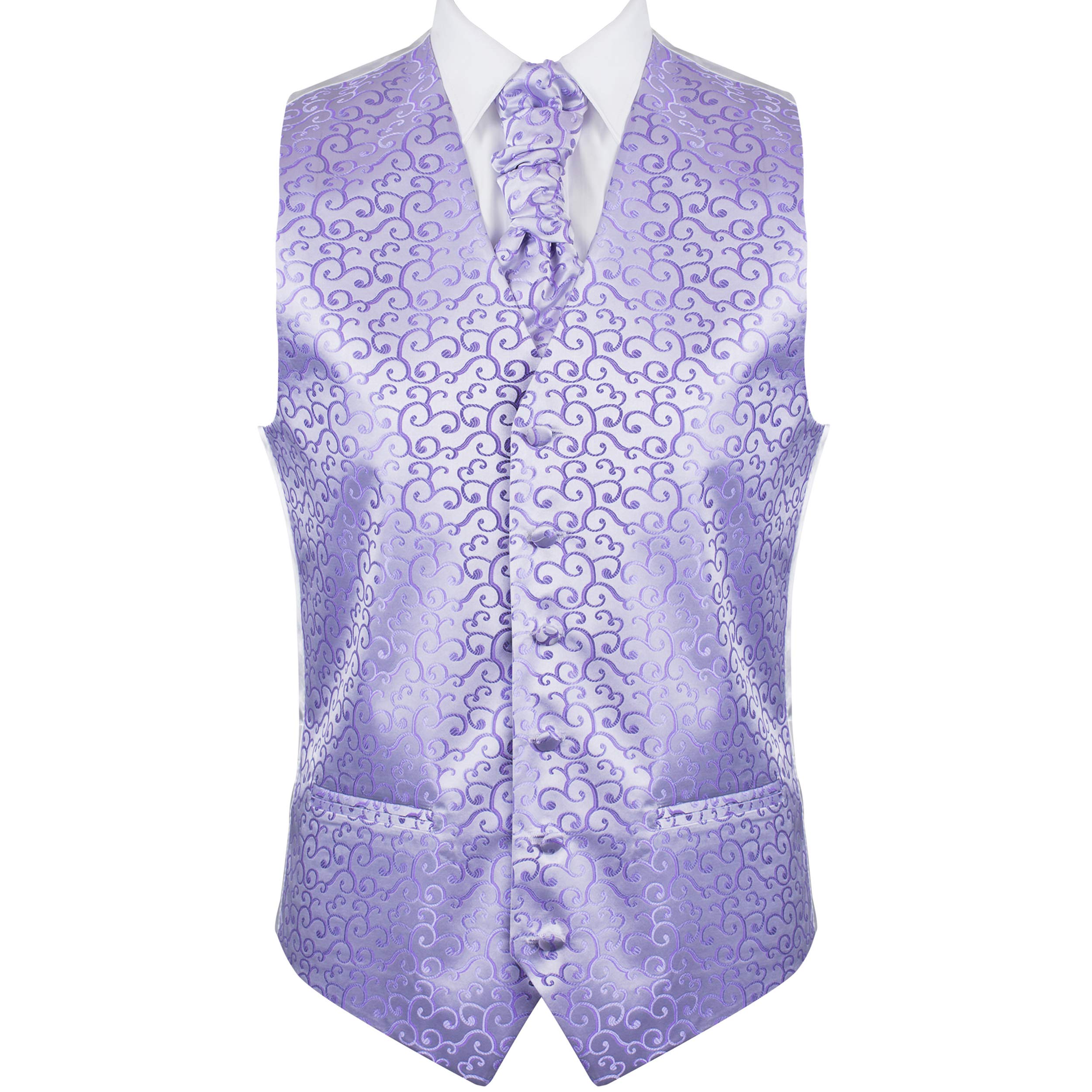 Abel & Burke Lilac Royal Swirl Wedding Waistcoat #AB-WWA1001/1 Men's XL - 46''