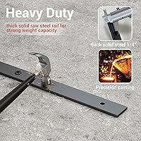 Vista 13 de CCJH 10.6FT/127’’ Sliding Track Bi-Folding Barn Door Hardware Kit Top Mount for 8 Doors,Max Door Width 15.6'', Heavy Duty (No Doors, Hardware Only)