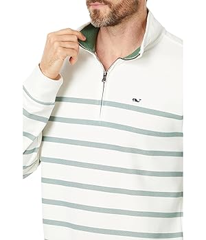 Vineyard Vines Men's Breton Stripe Saltwater Quarter Zip