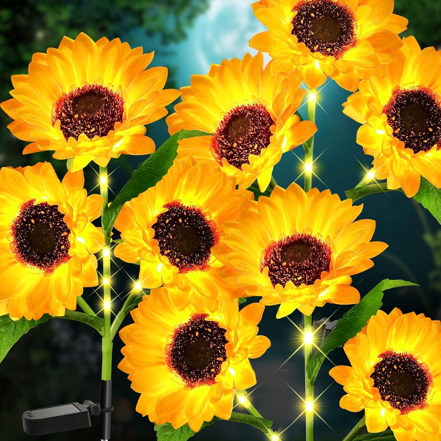 Solar Flowers Lights Outdoor Waterproof, Upgraded 3 Packs