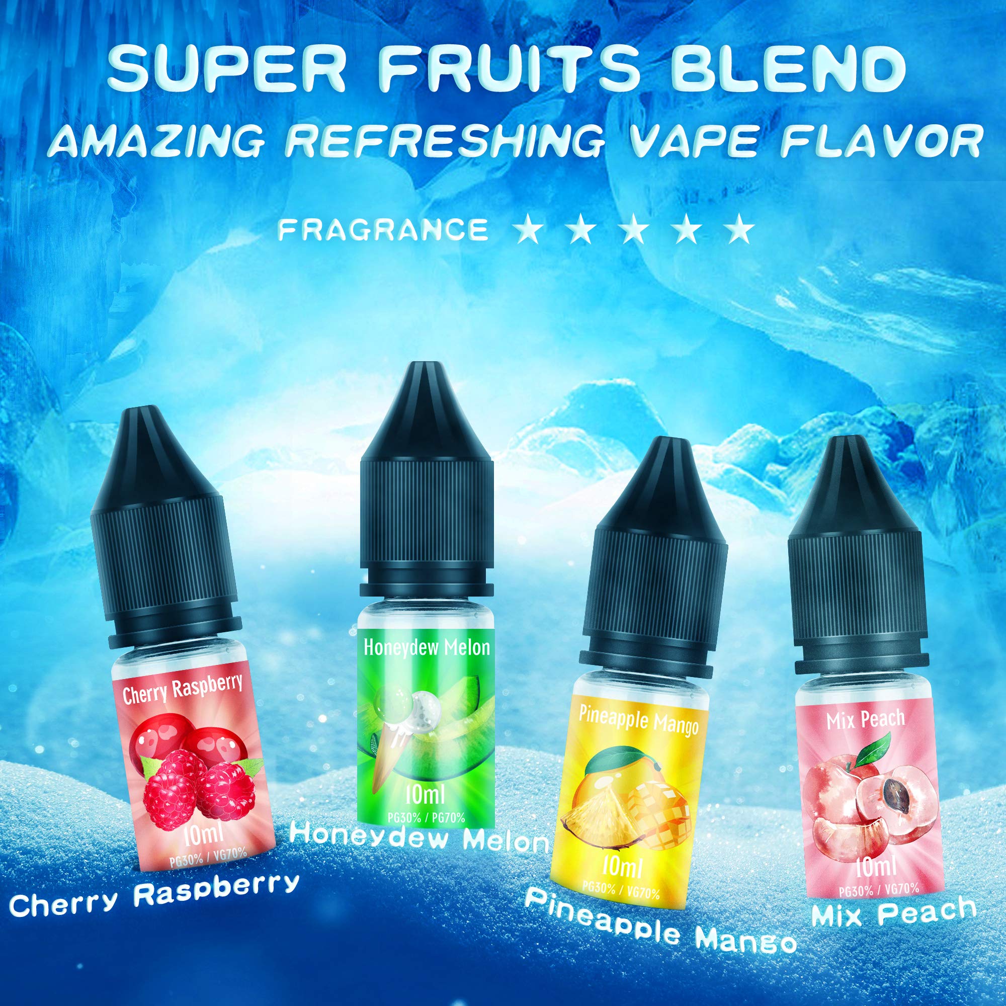 non menthol vape juice IKAR Vape Liquid No Nicotine, 12 x 10ml Multifruit Flavours Shortfill E  Liquid, 70VG 30PG, 0mg Nicotine E Vape Juice for All E Cigarettes, Packs  with 12 Flavours.NON-MENTHOL: Amazon.co.uk: Electronics & Photo