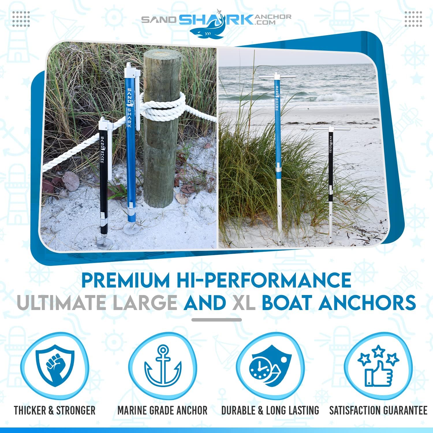 Buy SandShark Ultimate Boat Anchors. Adjustable, Compact Boat Anchor Storage. Screw Auger Design